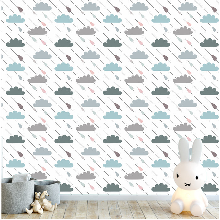 Pastel Clouds With Rain Drop Wallpaper