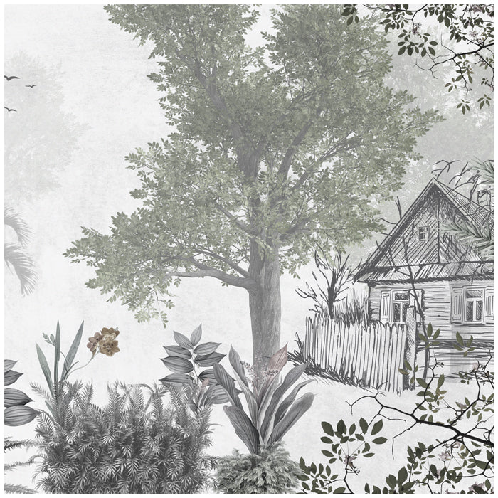 Vintage Garden House Theme Wallpaper For Walls