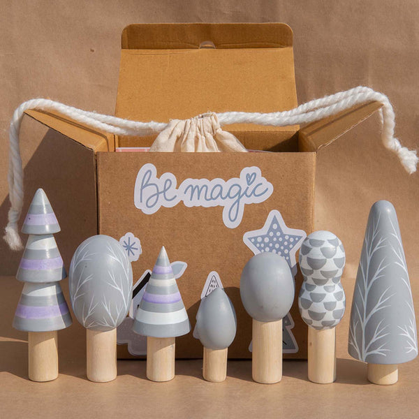 Wooden Toy Set | Wild Track - Arctic Trees
