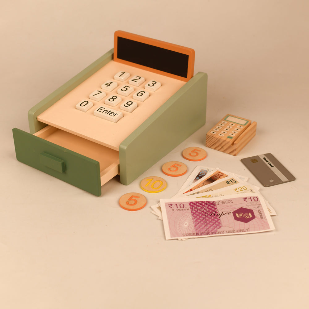 Wooden Toy Set | Funny Money Cashier