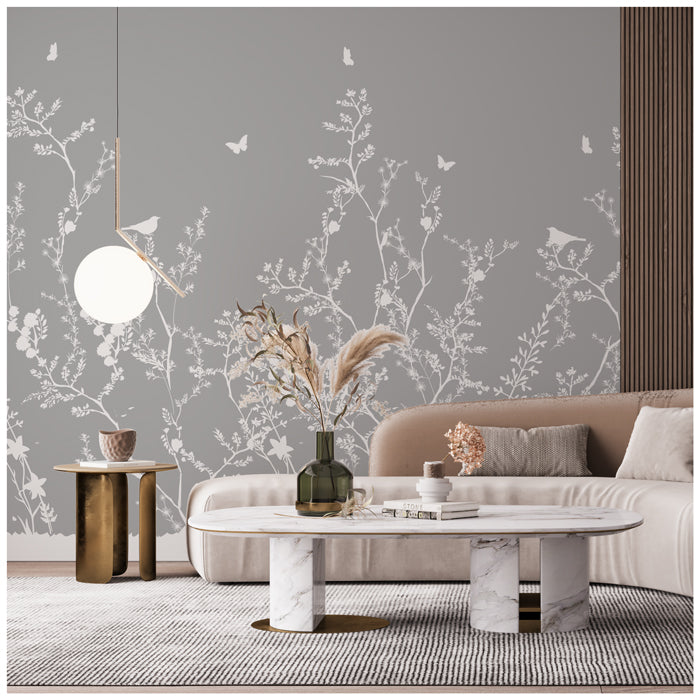 Botanical Flower Theme Wallpaper