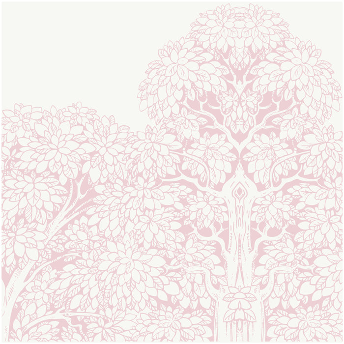Forest Bellewood Tree Wallpaper - Dusty Pink