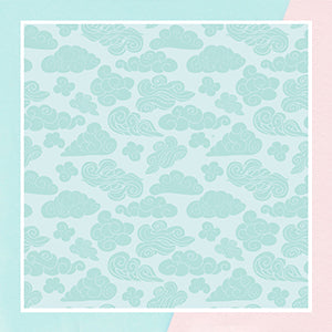 Pastel Blue Cloud Pattern Wallpaper