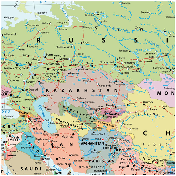 Blue Sepia World Map Wallpaper