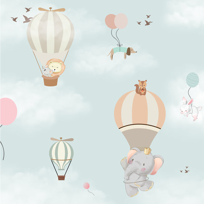 Animals Flying Air Balloon Wallpaper