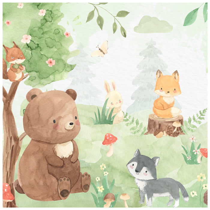 Woodland Animals Decor Wallpaper