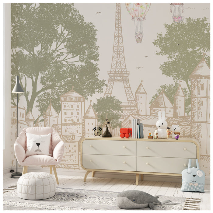 Vintage Paris Eiffel Tower Theme Wallpaper