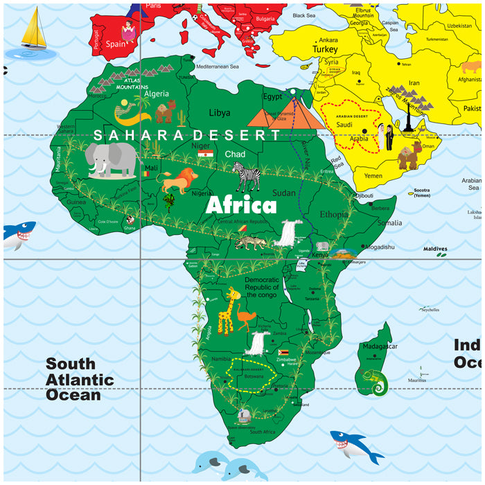 Montessori World Map Wallpaper