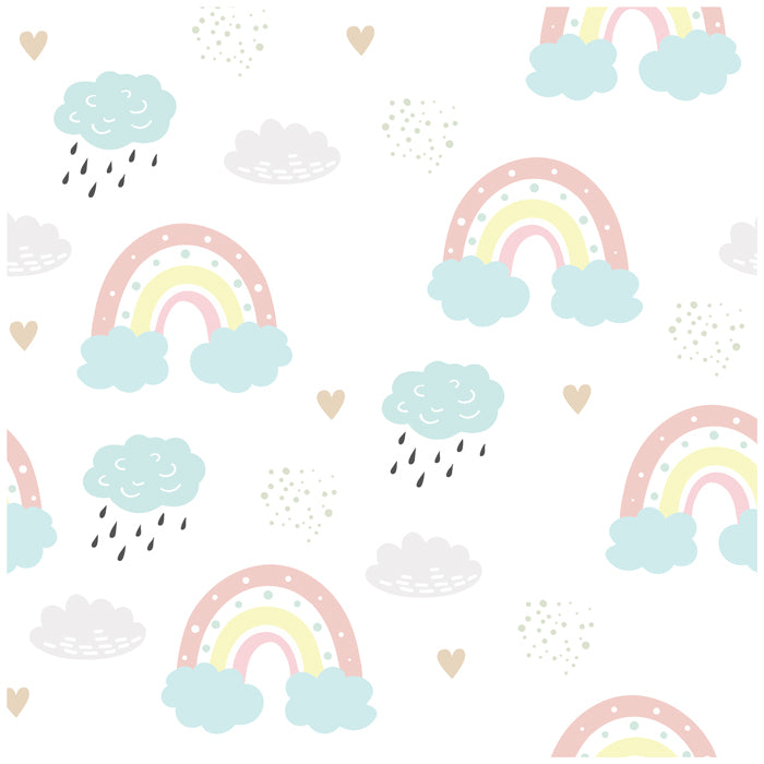 Rainbow Cloud Pattern Wallpaper
