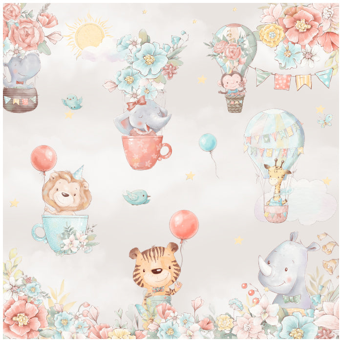 Animal With Balloons Theme Wallpaper