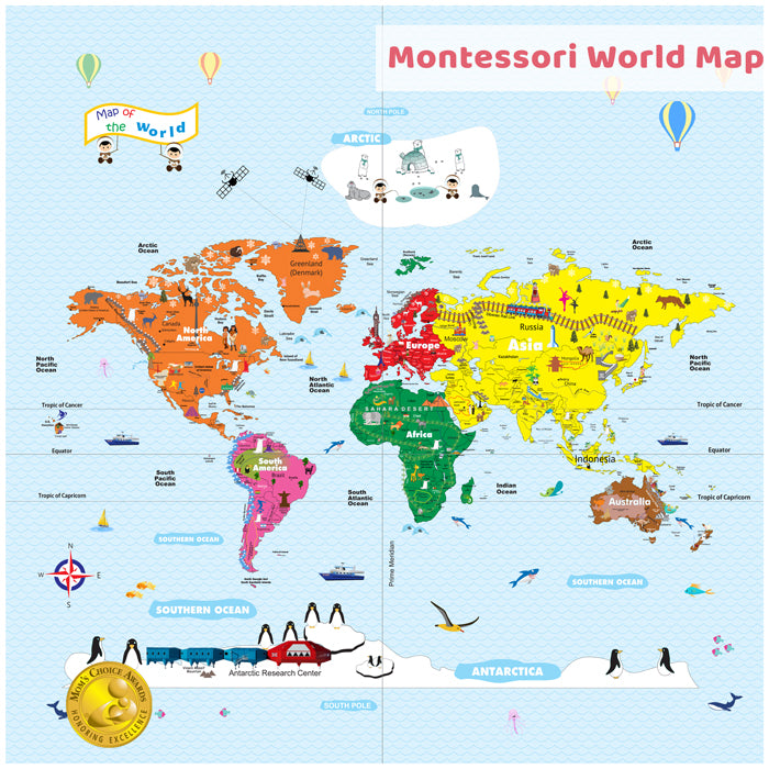 Montessori World Map Wallpaper