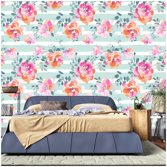 Watercolor Flower Pattern Wallpaper