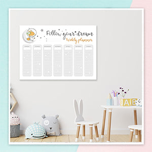 Cute Fox Weekly Planner Wall Sticker