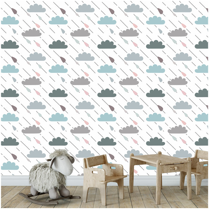 Pastel Clouds With Rain Drop Wallpaper