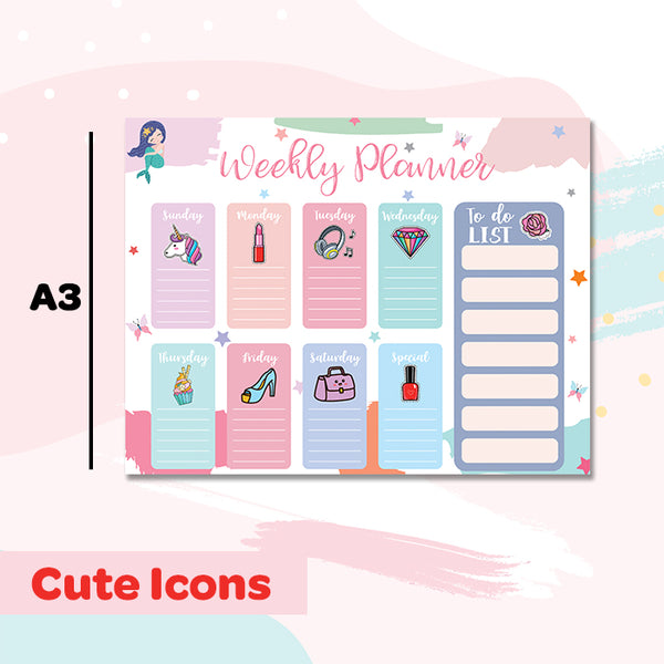 Kids Weekly Planner-Cute Icons