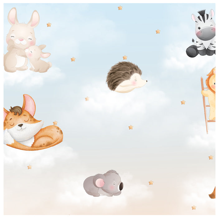 Sleepy Animal On Clouds Theme Wallpaper