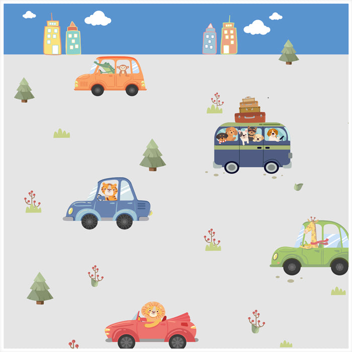 Animals In Transport Kids Wallpaper