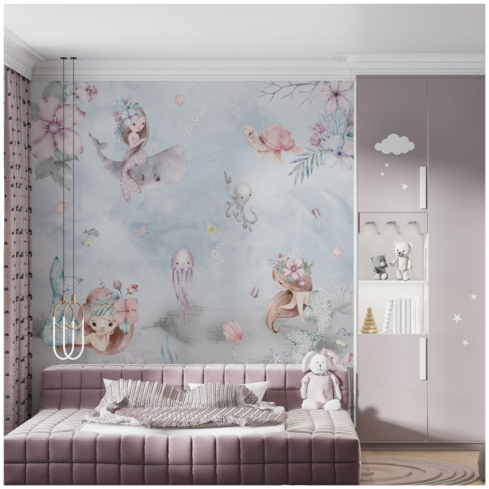 Mermaid Princess of Ocean Theme Wallpaper