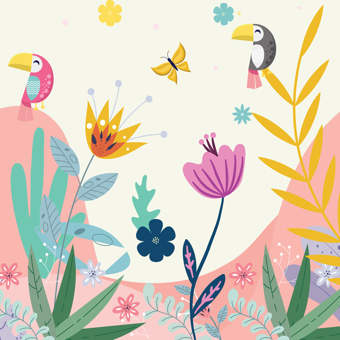 Tropical Birds Theme Wallpaper