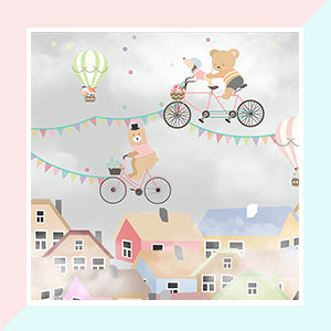 Neutral Color Teddy Art Wallpaper