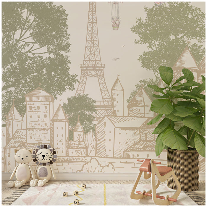 Vintage Paris Eiffel Tower Theme Wallpaper