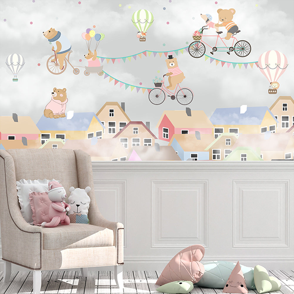 Neutral Color Teddy Art Wallpaper