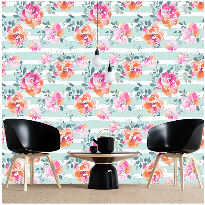 Watercolor Flower Pattern Wallpaper