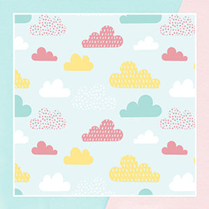 Bright Pastel Cloud Pattern Wallpaper