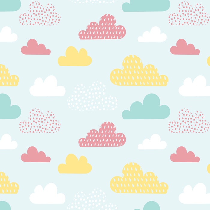 Bright Pastel Cloud Pattern Wallpaper