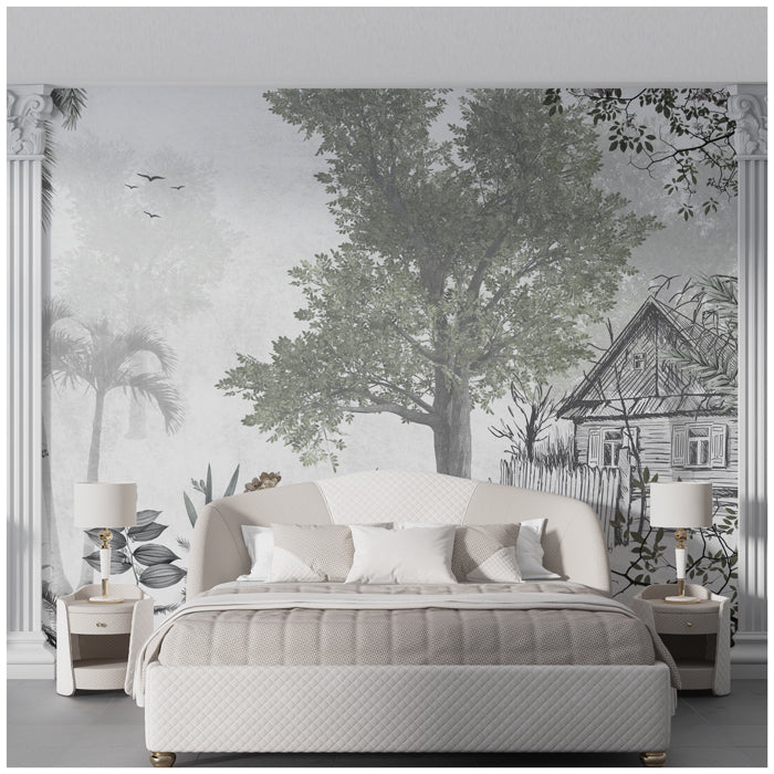 Vintage Garden House Theme Wallpaper For Walls