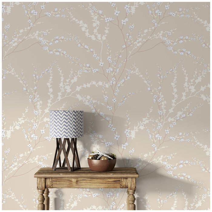 Botanical Wallpaper For Wall (Beige)