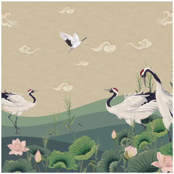 Japanese Crane Theme Wallpaper