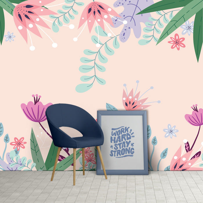 Tropical Flowers Theme Wallpaper