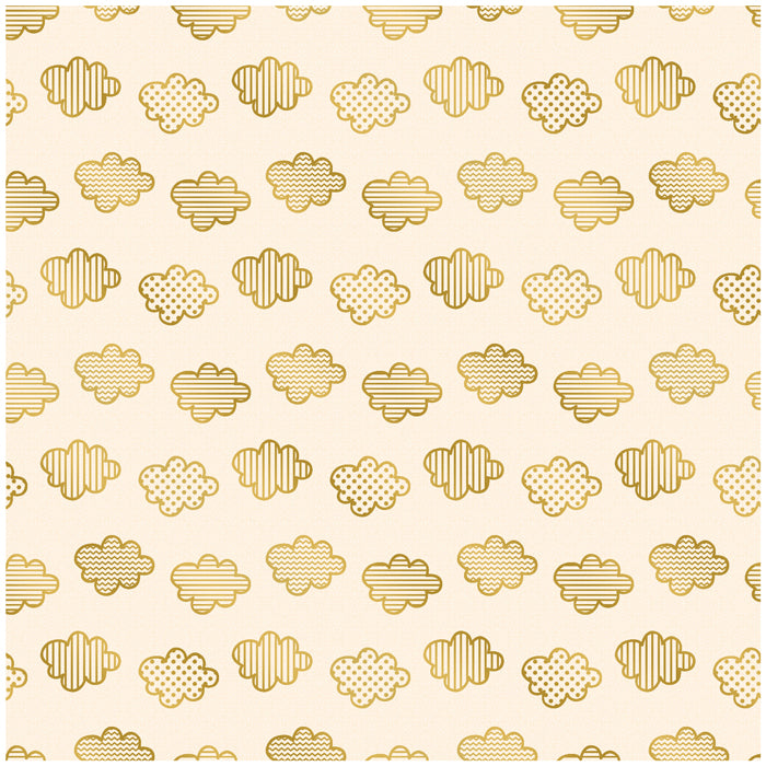 Beige Gold Cloud Pattern Wallpaper