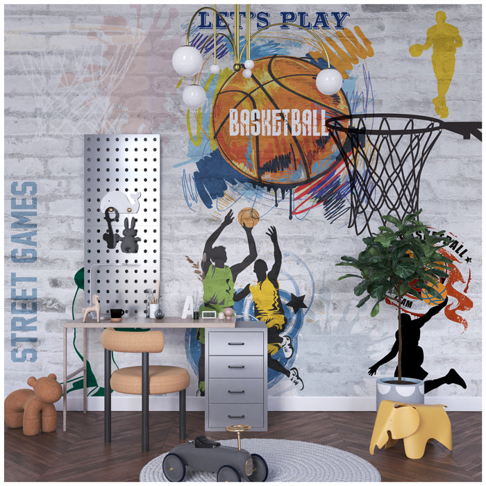 Brick Wall Basketball Theme Wallpaper