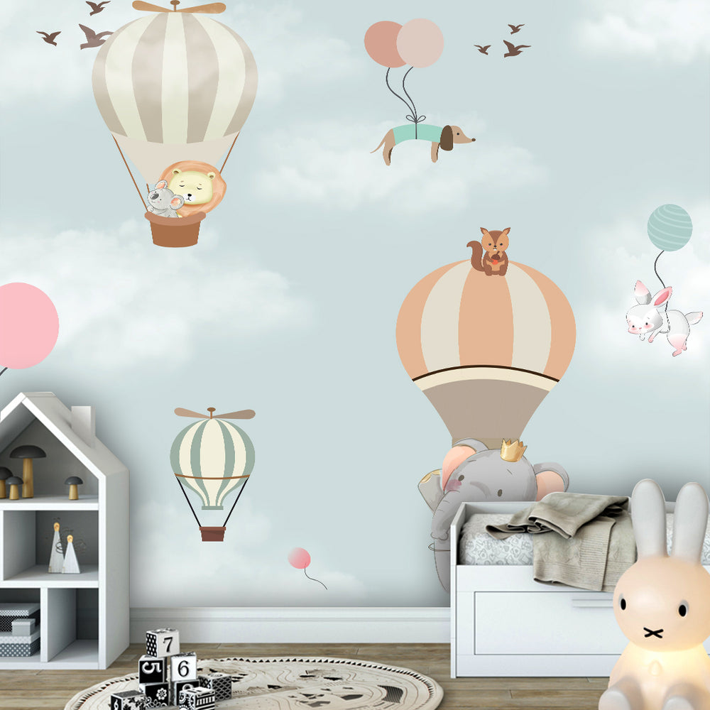 Animals Flying Air Balloon Wallpaper