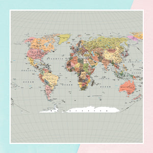 Blue Grey Sepia World Map Wallpaper