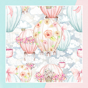 Watercolor Hot Air Balloon Pattern Wallpaper