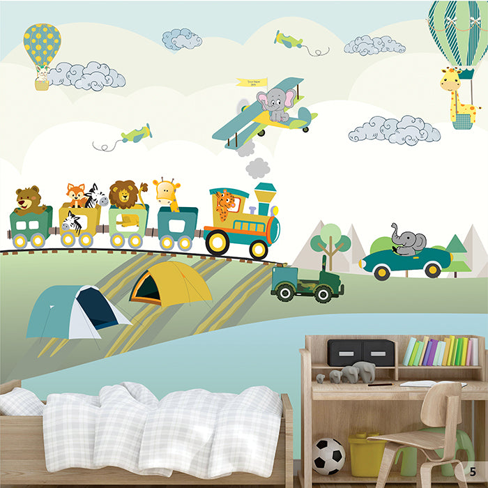 Animals on a Train Wallpaper