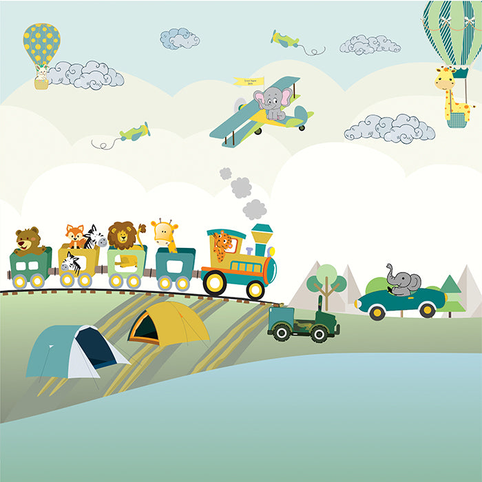 Animals on a Train Wallpaper