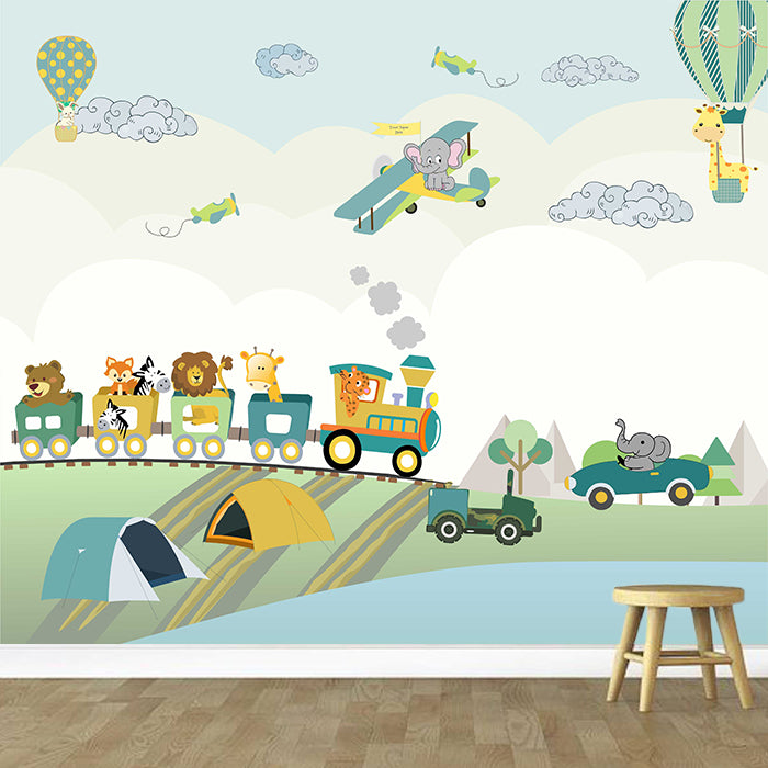 Animals on a Train Wallpaper