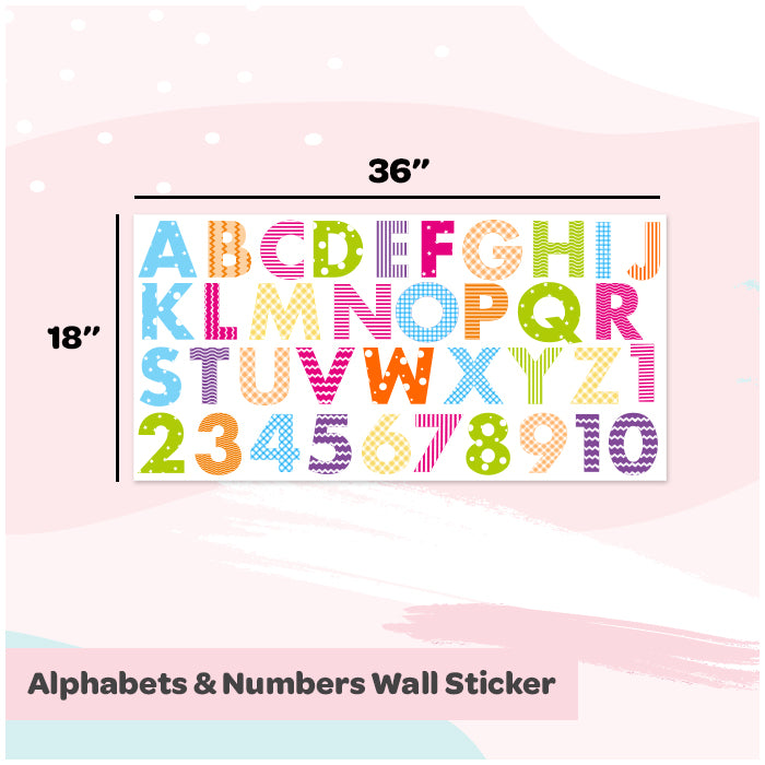 Mini Wall Art Stickers For Room | Alphabets And Numbers