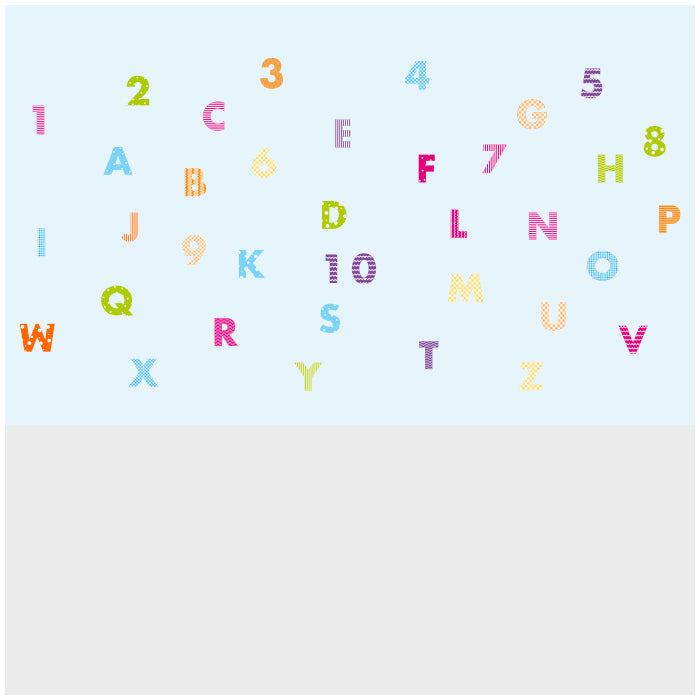 Mini Wall Art Stickers For Room | Alphabets And Numbers