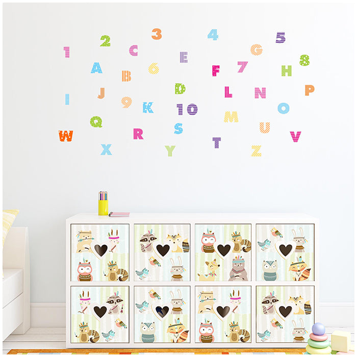 Mini Wall Art Stickers For Room | Alphabets And Numbers
