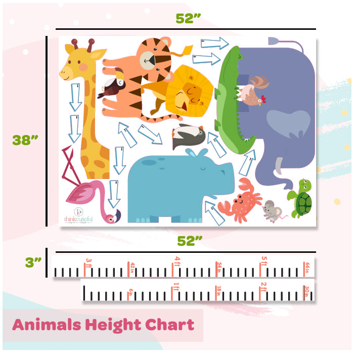 Height Chart Wall Sticker For Kids | Animals