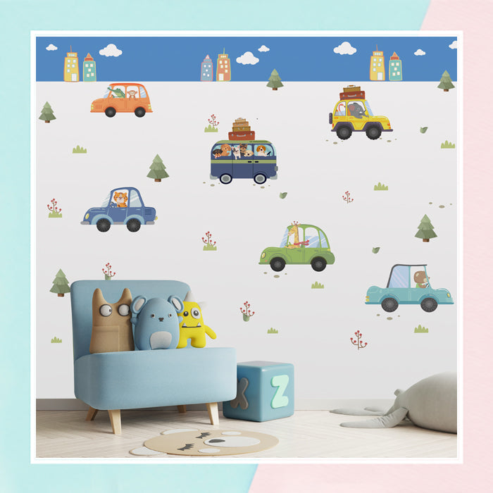 Animals In Transport Kids Wallpaper