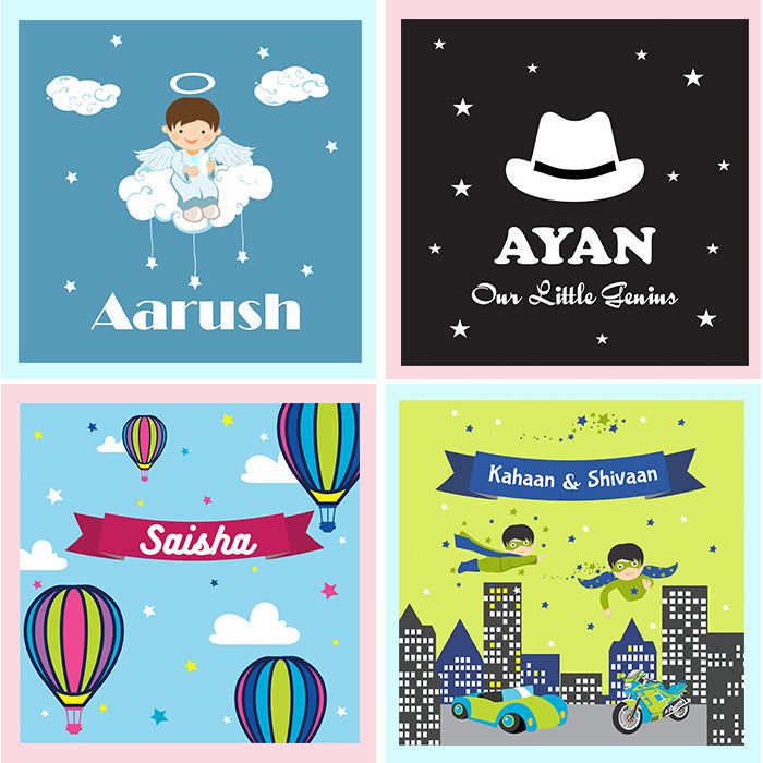 Illuminated Customized Name Canvas | Superheros