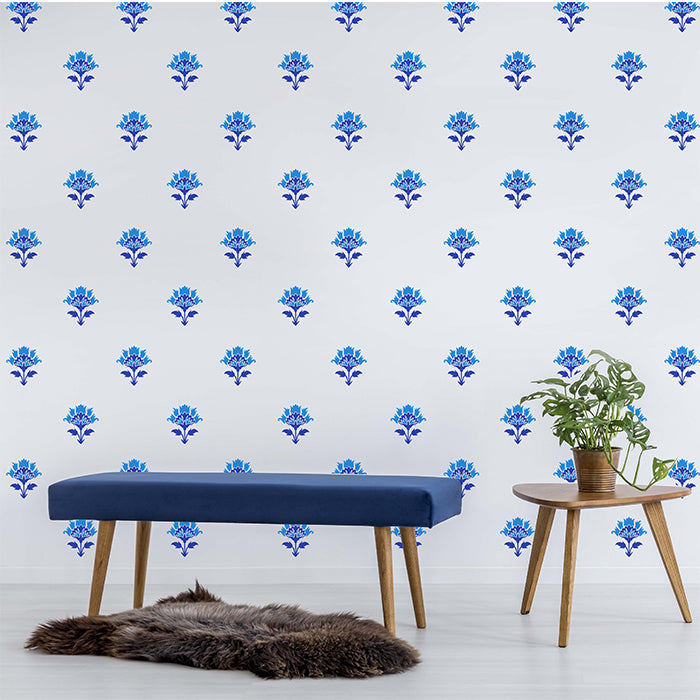 Mini Wall Art Stickers For Room | Blue Floral
