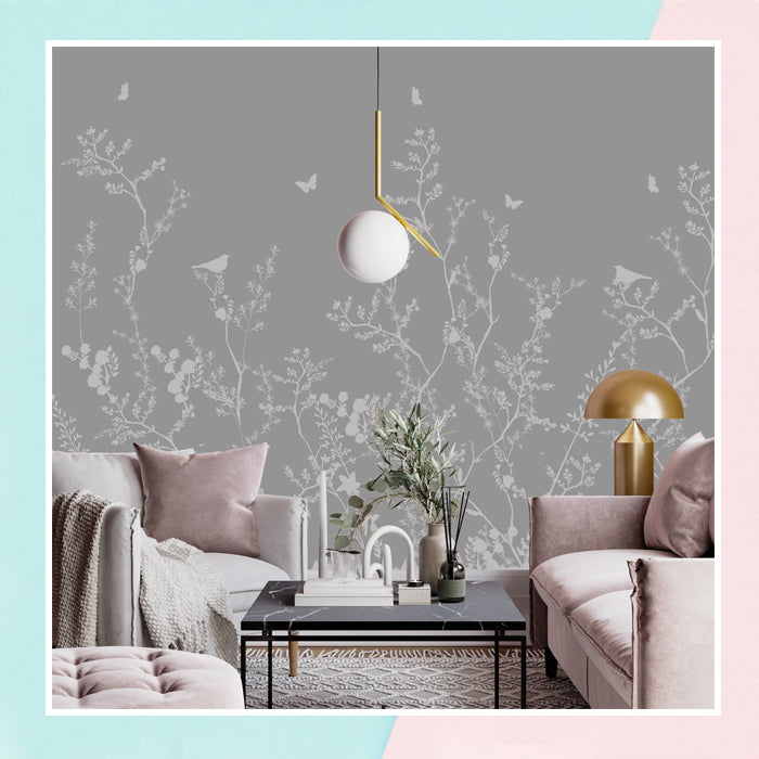 Botanical Flower Theme Wallpaper