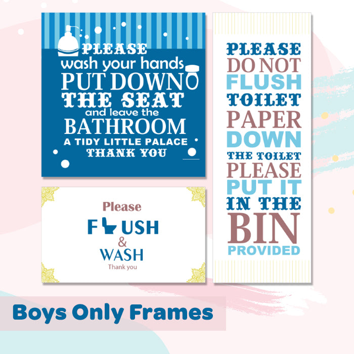 Bathroom Wall Art Frame | Boys Only